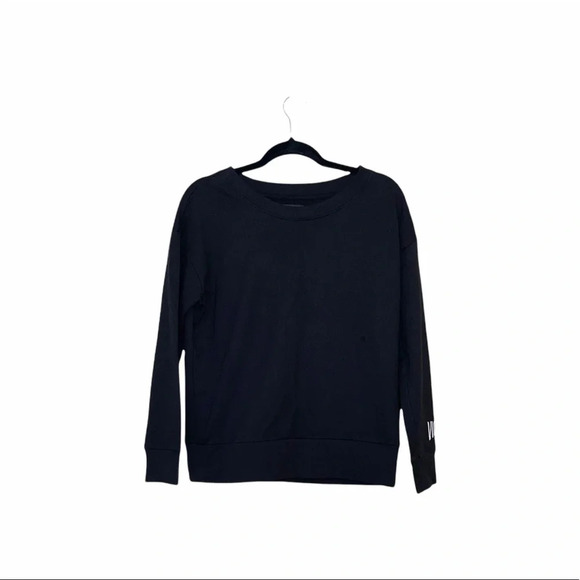 VS Victoria Sport Black Fleece Lined Crewneck Pullover Sweatshirt Xsmall Women’s - Picture 12 of 12